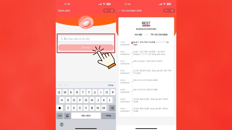 Giao diện của fanpage Best Express
