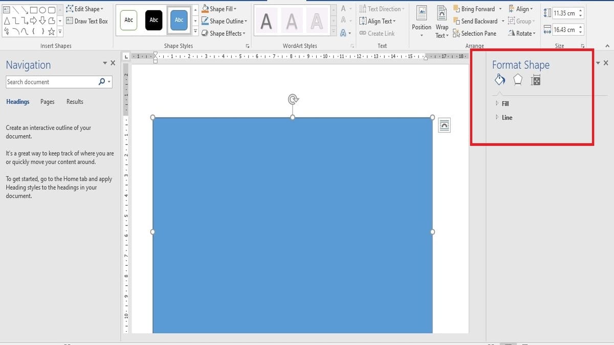Hướng dẫn cách làm bìa Word đẹp bằng công cụ Insert Shapes bước 4