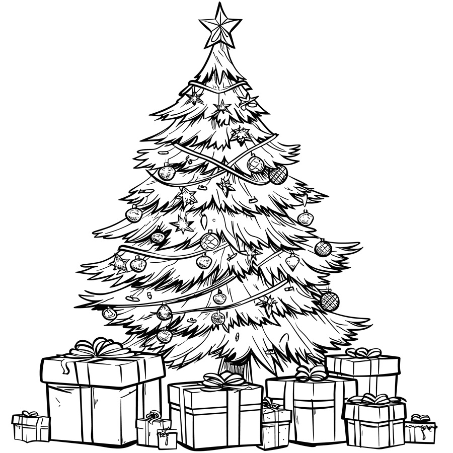 Bộ tranh tô màu ông già Noel với xe tuần lộc