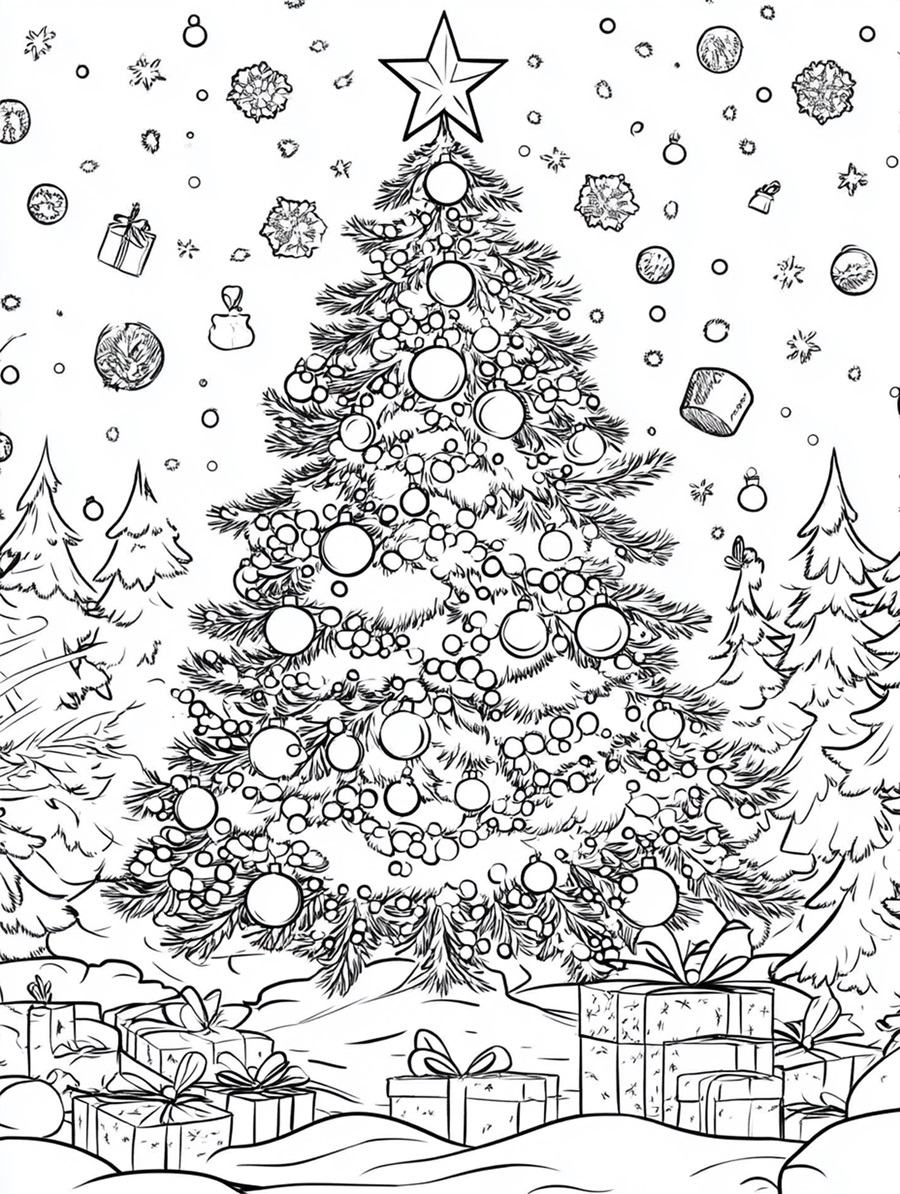 Tranh Tô Màu Cây Thông Noel Huko Vietnam 3