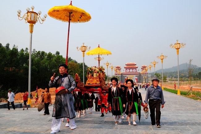 Lễ rước kiệu tại Lễ hội Tây Thiên (Ảnh Tư liệu)