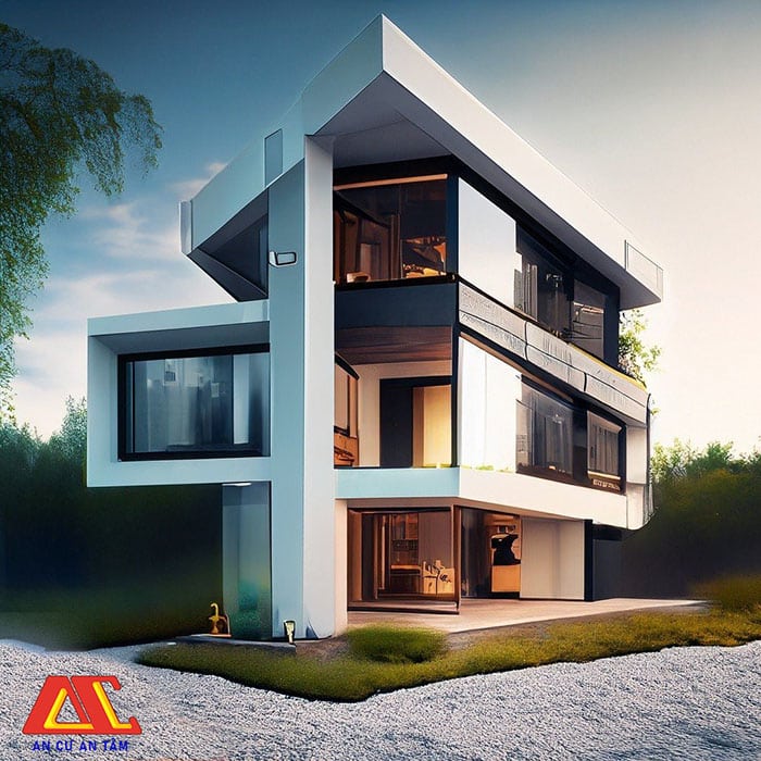 Hình vẽ ngôi nhà hiện đại dành cho các bạn có năng khiếu