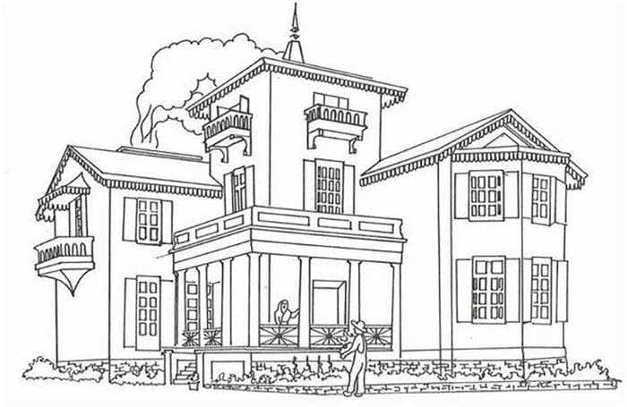 Cách vẽ ngôi nhà đẹp nhất lớp 6 biệt thự sang trọng