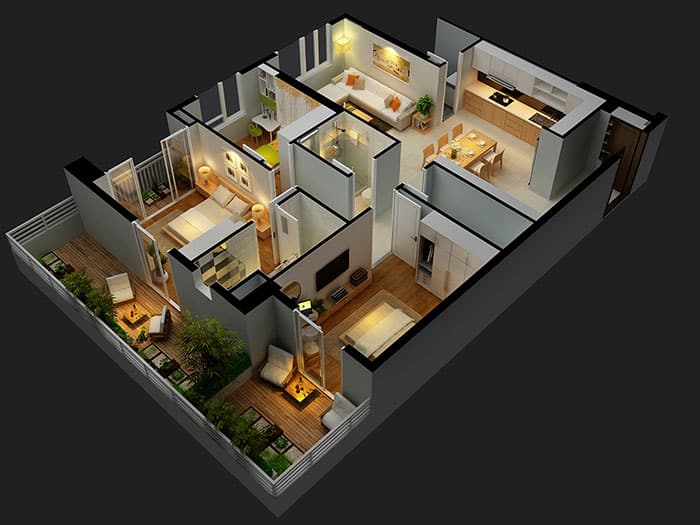 Hình vẽ nhà đẹp ấm cúng