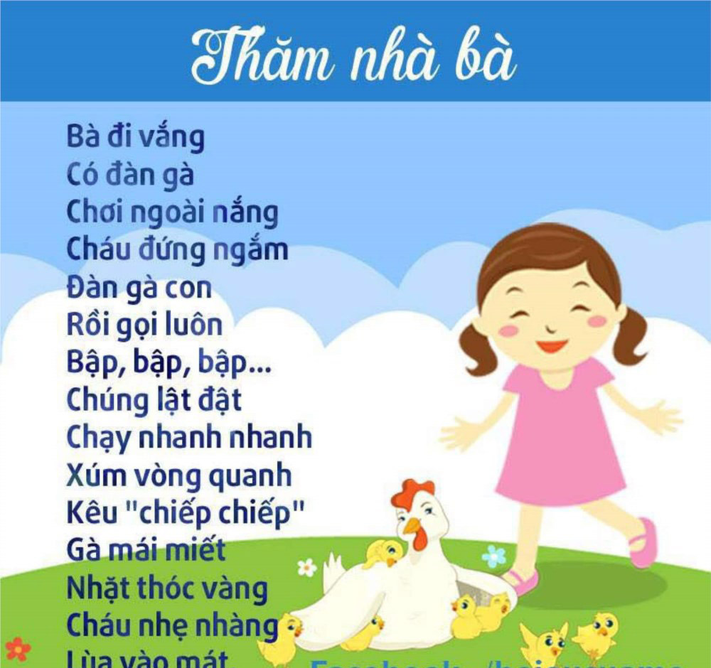 Bài thơ về gia đình cho trẻ mầm non