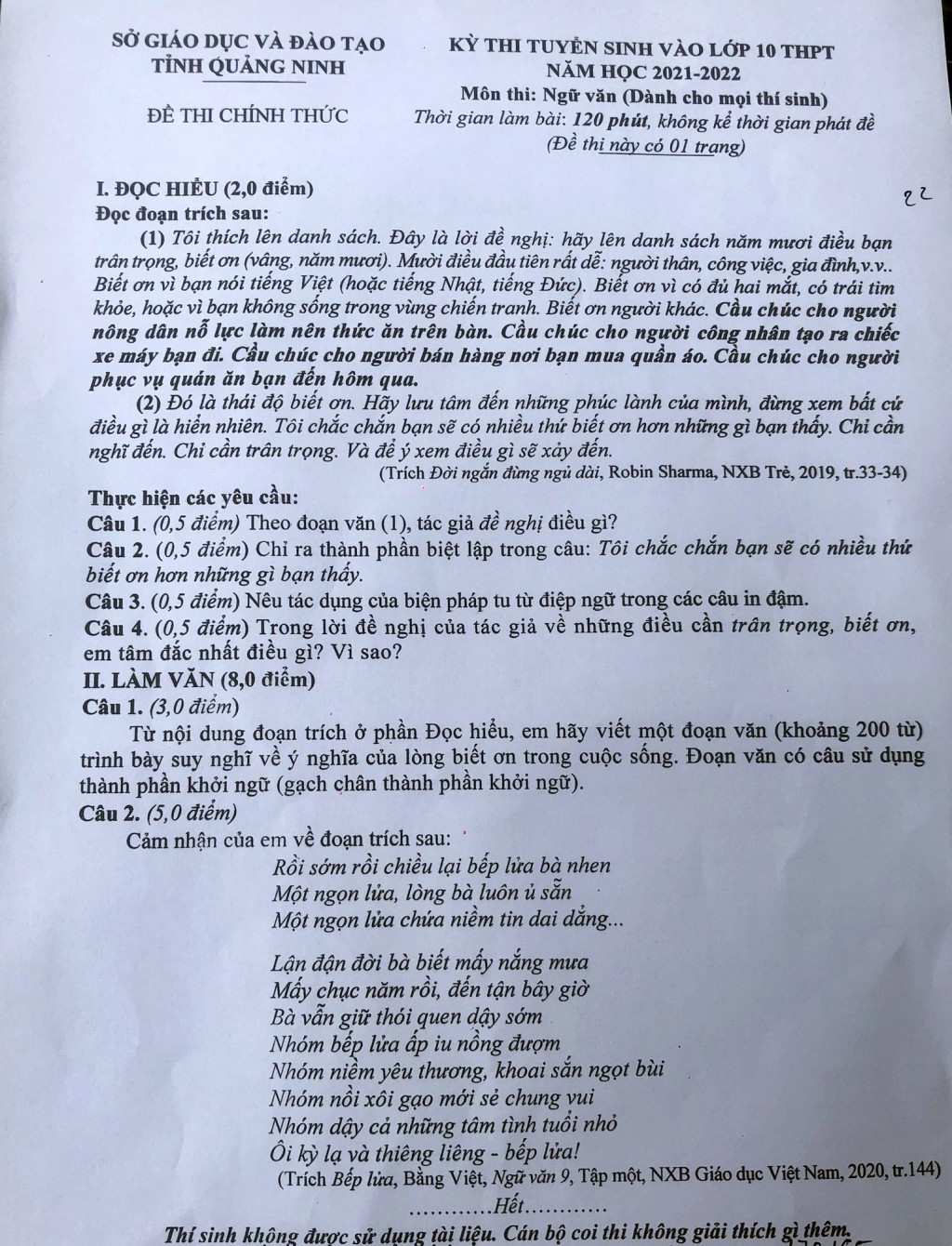 cac de van nghi luan ve bai tho bep lua 1