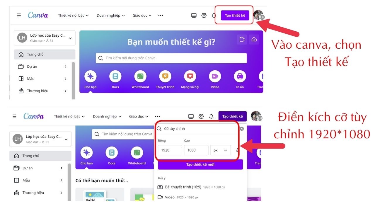edit thumbnail bằng canva