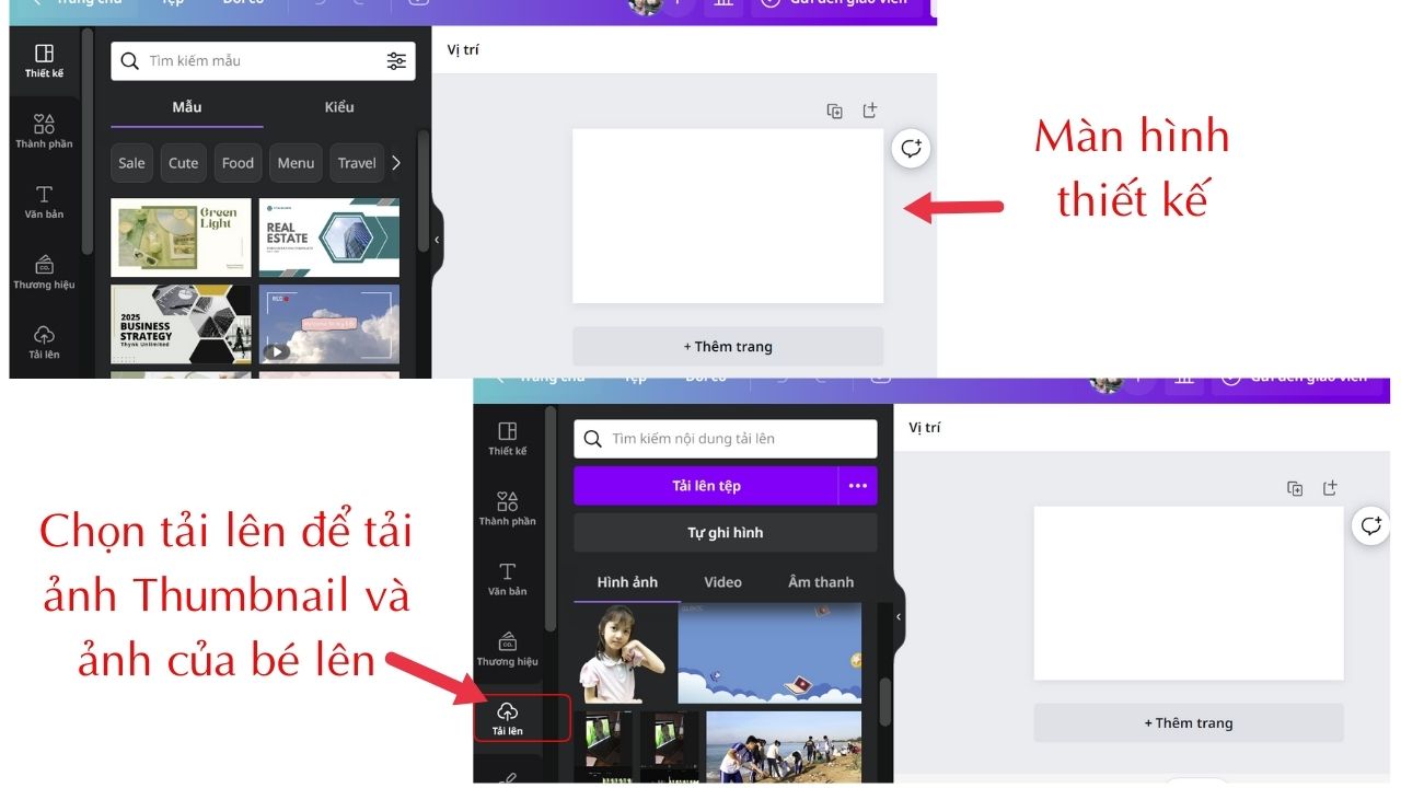 edit thumbnail bằng canva