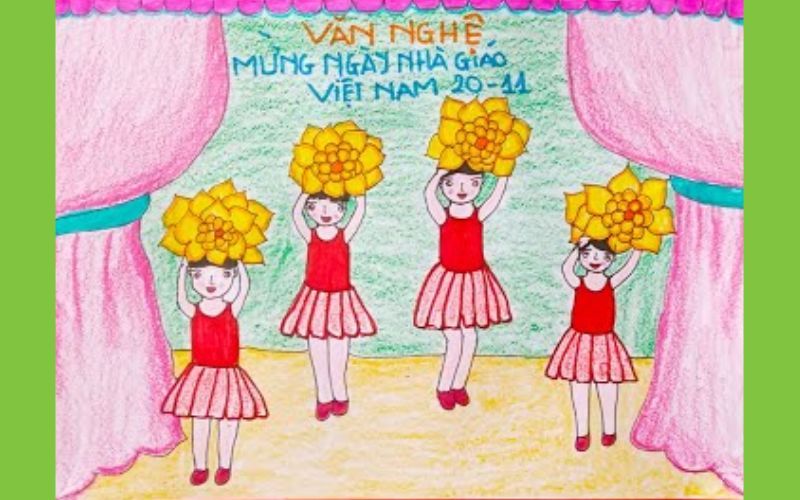 Vẽ học sinh nữ