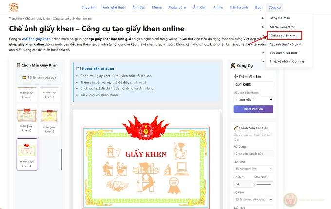 che anh giay khen hoc sinh gioi 1