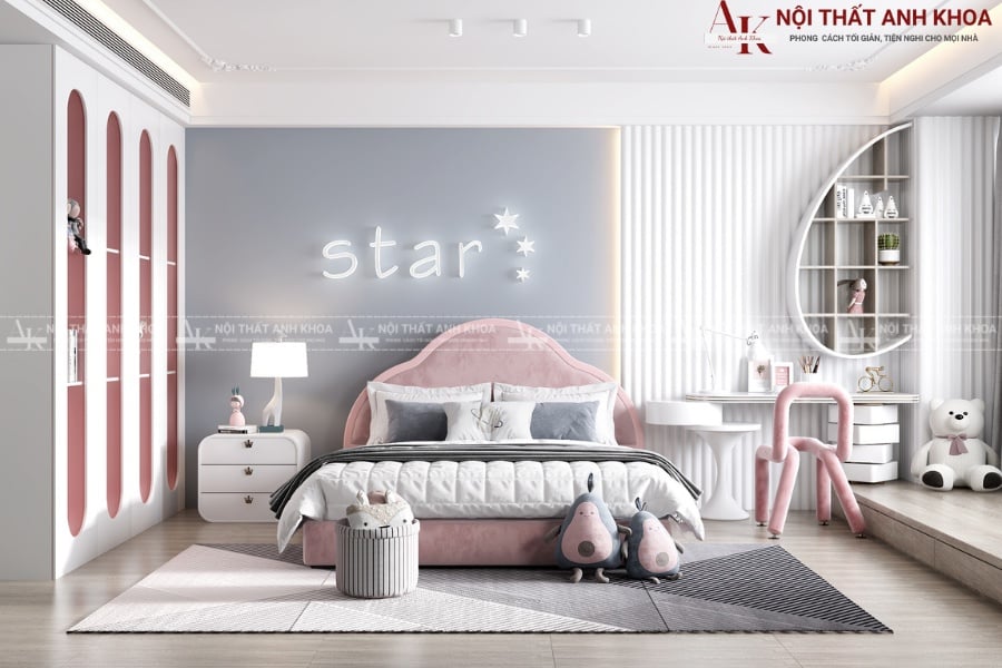 Bộ phòng ngủ cho con gái đẹp hiện đại