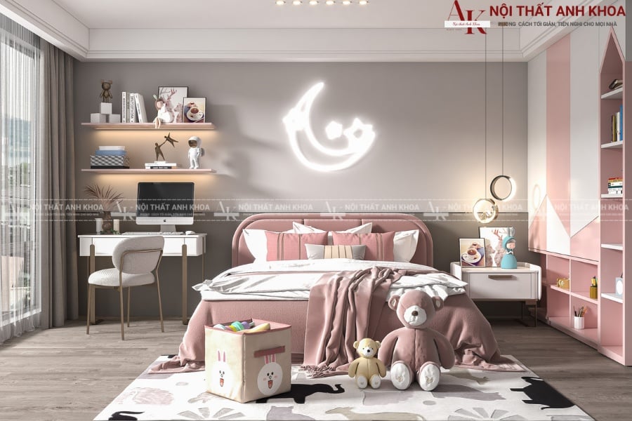 Bộ phòng ngủ cho con gái đẹp hiện đại