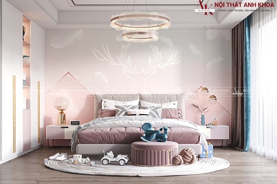 Bộ phòng ngủ cho con gái đẹp hiện đại