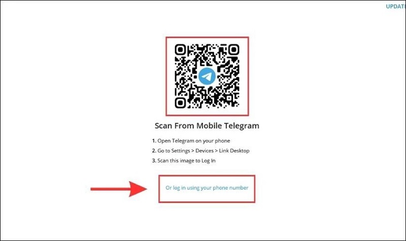 Đăng nhập bằng cách quét mã QR trên máy tính