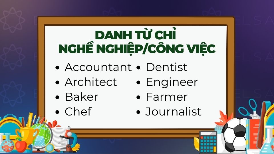 Danh từ chỉ nghề nghiệp/công việc