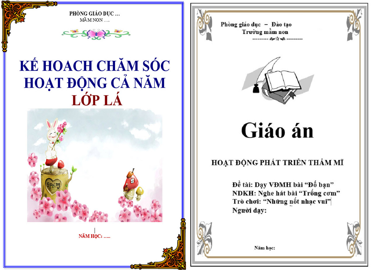 Hình ảnh cho download mẫu bìa giáo an mầm non
