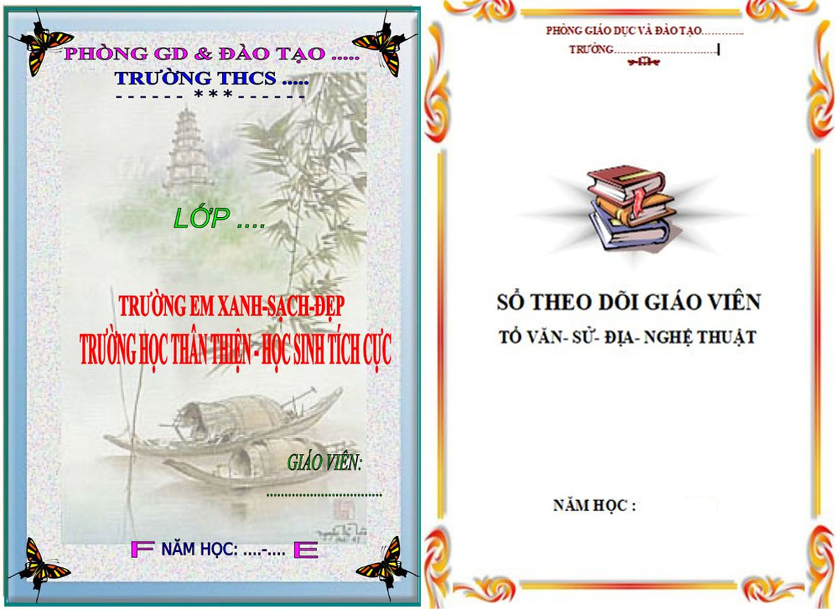 Mẫu bìa giáo án mầm non, mẫu giáo đẹp, cho giáo viên, file Doc