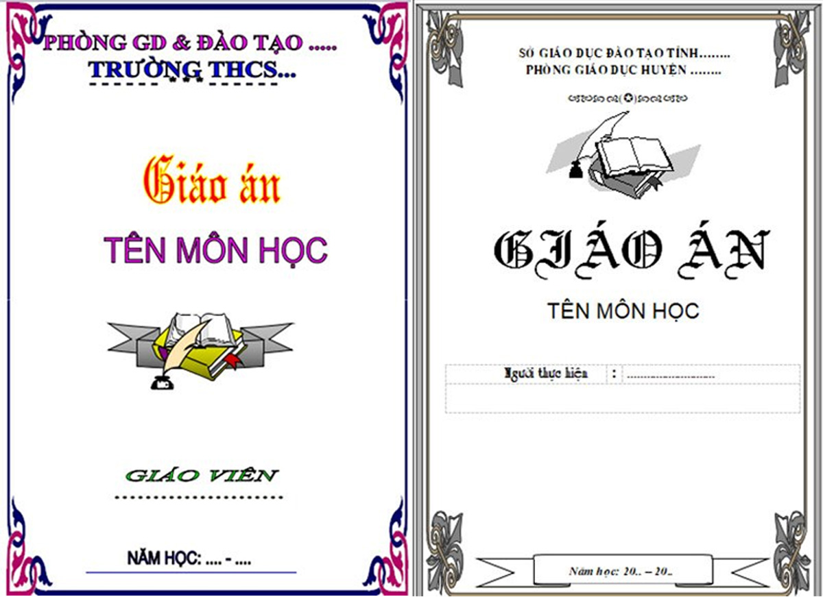 [ 100 Mẫu Bìa Giáo Án ] đẹp sưu tầm cho giáo viên, giảng viên