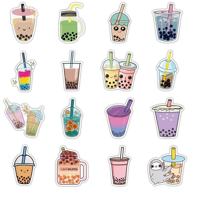 Hình ảnh ly trà sữa cute với khuôn mặt vui vẻ, thể hiện niềm yêu thích đồ uống này