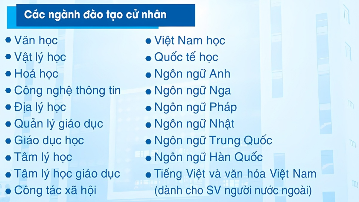 các ngành đào tạo có học phí HCMUE Đại Học Sư Phạm TPHCM