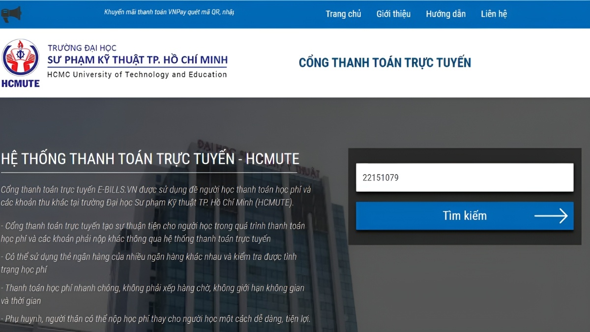Cách đóng học phí cho trường Đại Học Sư Phạm TPHCM