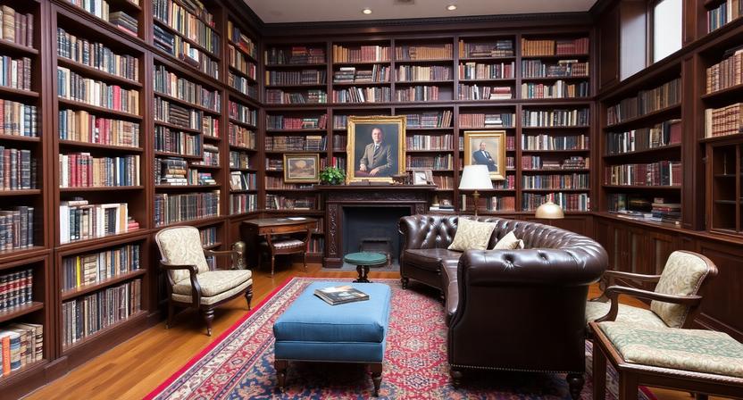 room full of bookcases