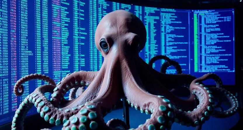 octopus and computer screens