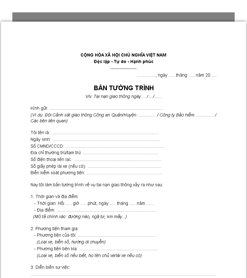 Các lưu ý quan trọng khi viết biên bản tường trình