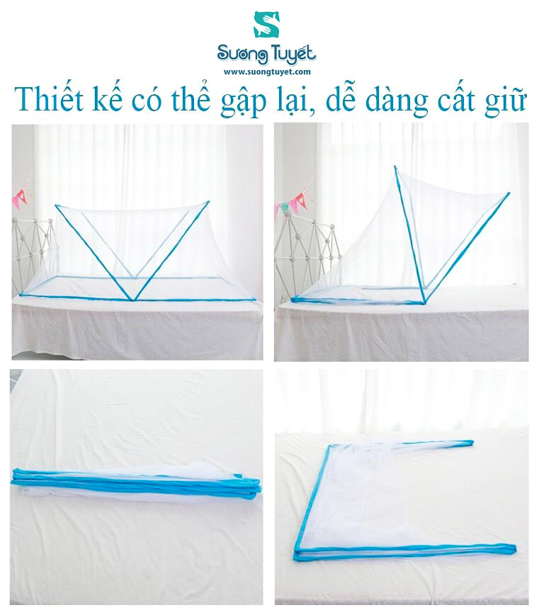 Hình ảnh mô phỏng hướng dẫn cách sử dụng màn khung gập