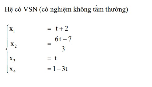 Biện luận nghiệm hệ phương trình tuyến tính vô số nghiệm