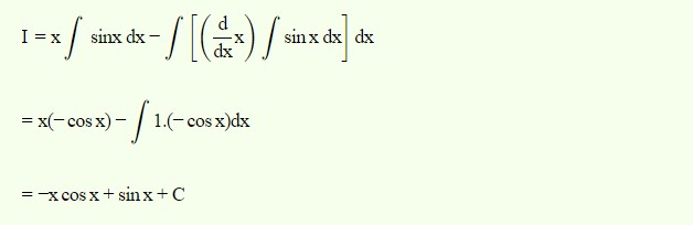 A= int x.sinxdx