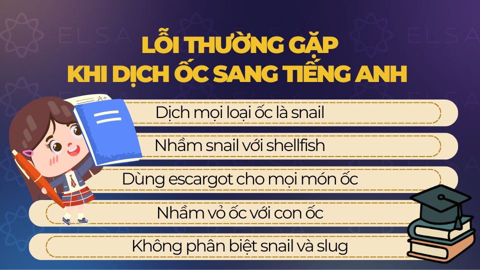Những lỗi thường gặp khi dịch ốc sang tiếng Anh