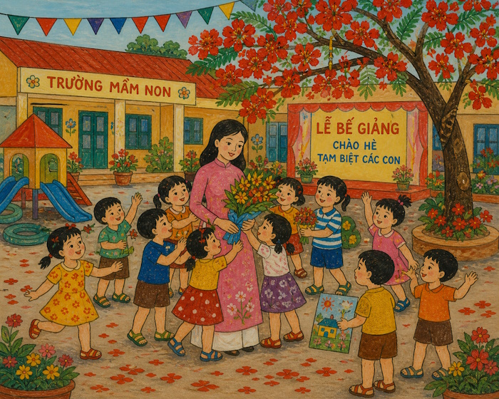 Lời chia tay của cô giáo với học sinh mầm non