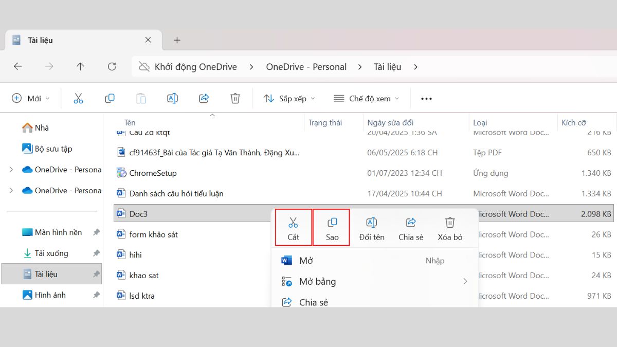 Thao tác sao chép và di chuyển file bước 3