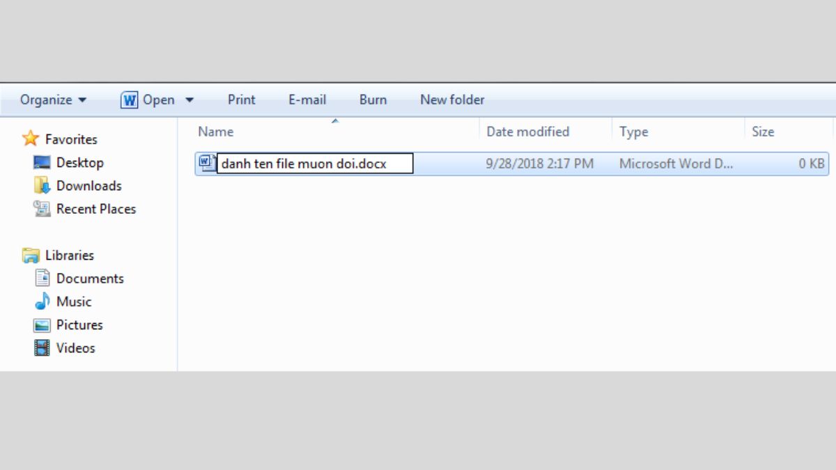Lưu tên vừa mới được đổi cho file
