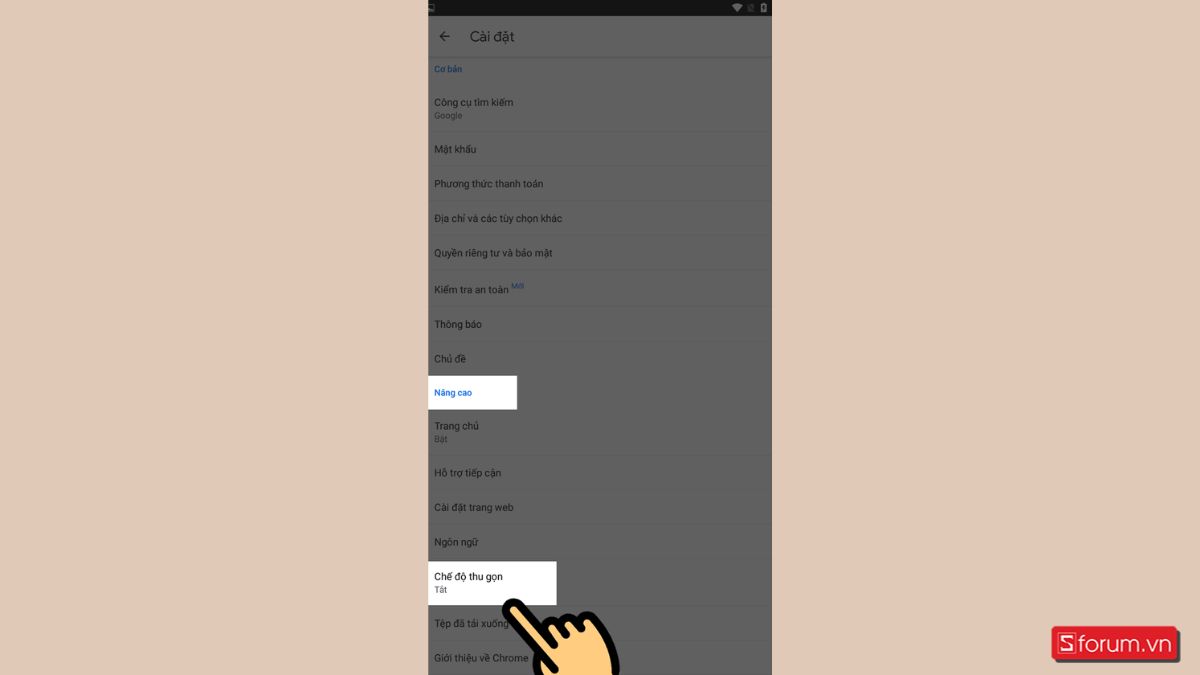 Cách sửa lỗi đăng nhập thisinh.thithptquocgia.edu.vn trên điện thoại Android bước 2