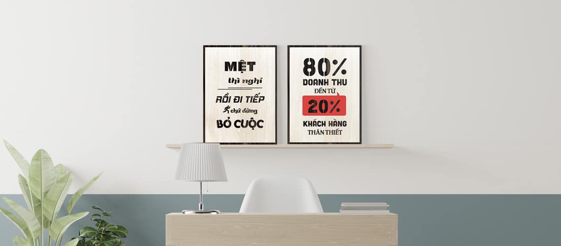 Tranh chữ slogan treo tường đẹp giá rẻ