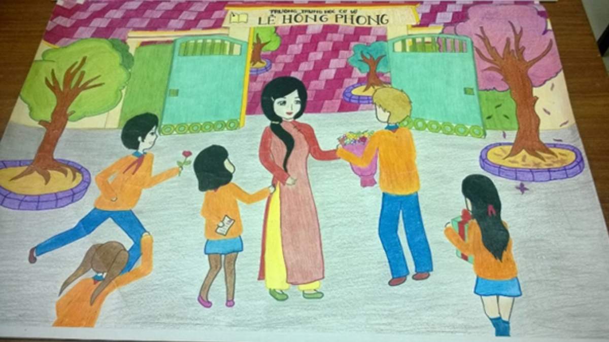Cách vẽ tranh 20/10 cho cô giáo tinh tế
