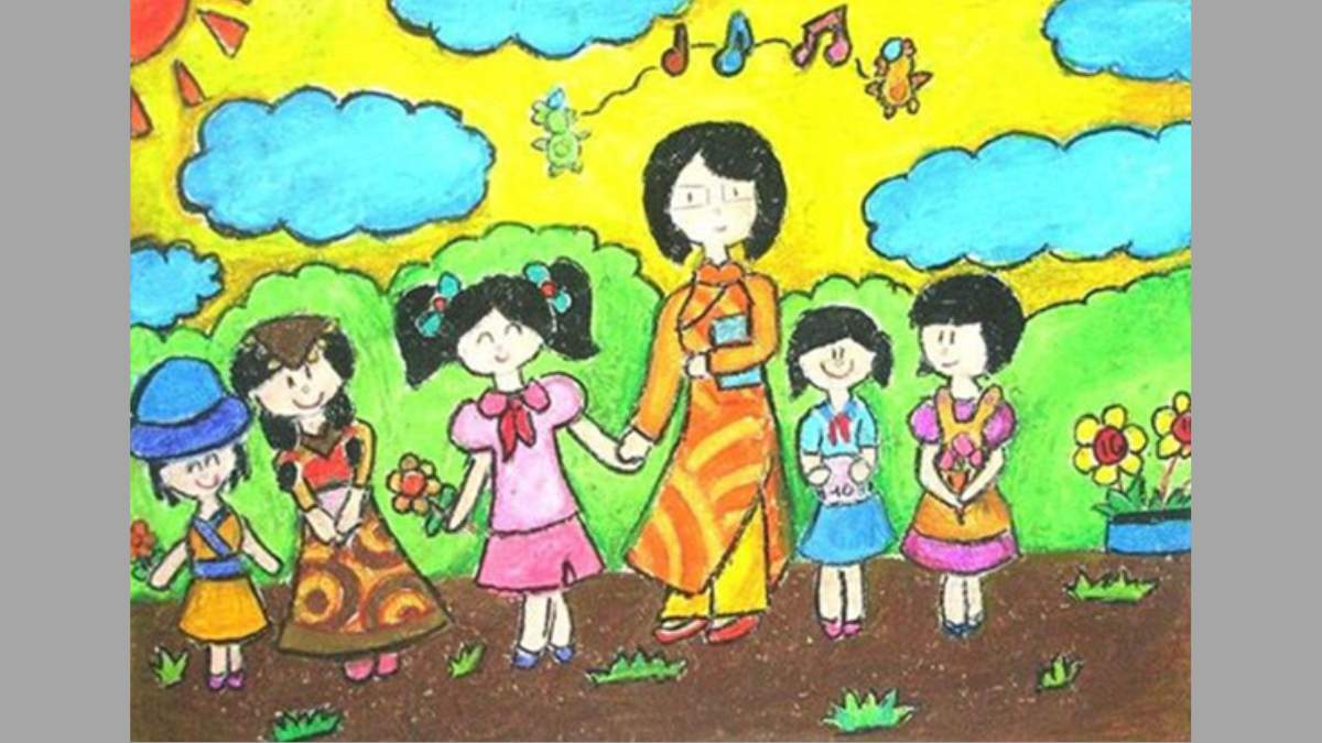 Cách vẽ tranh 20/10 cho cô giáo ý nghĩa