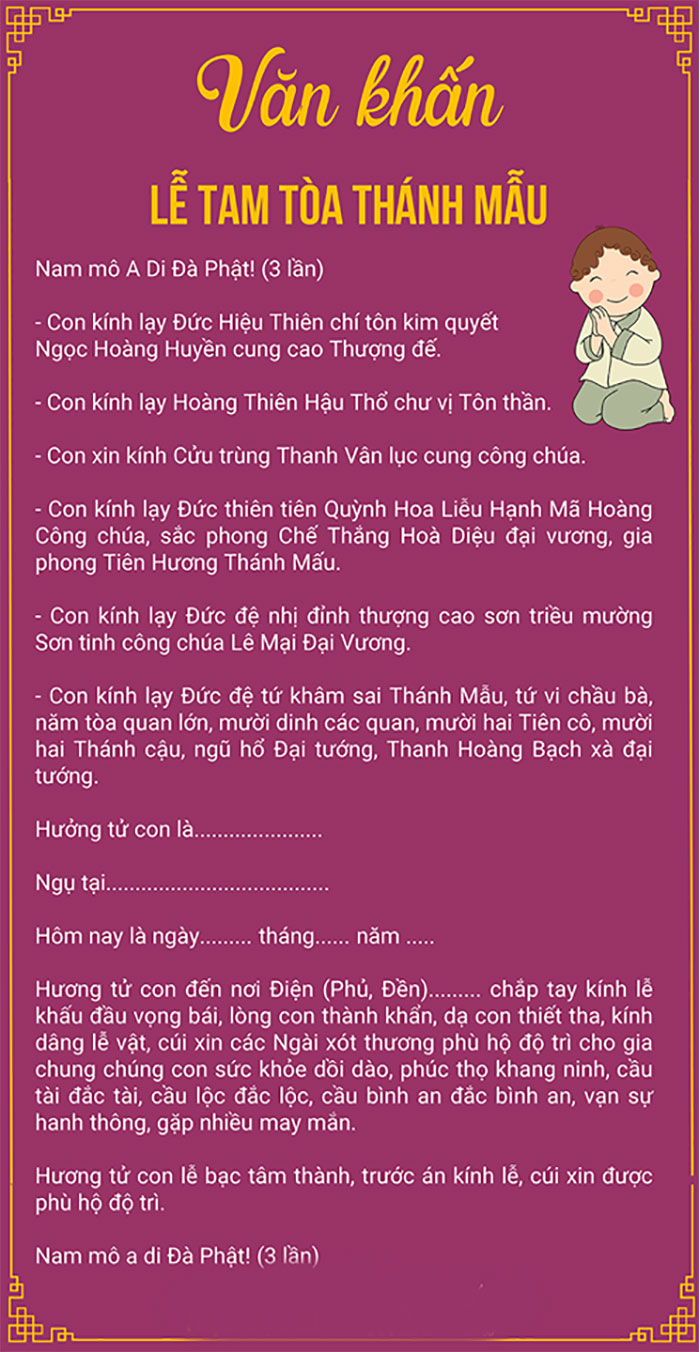 Văn Khấn Ban Mẫu Tại Chùa