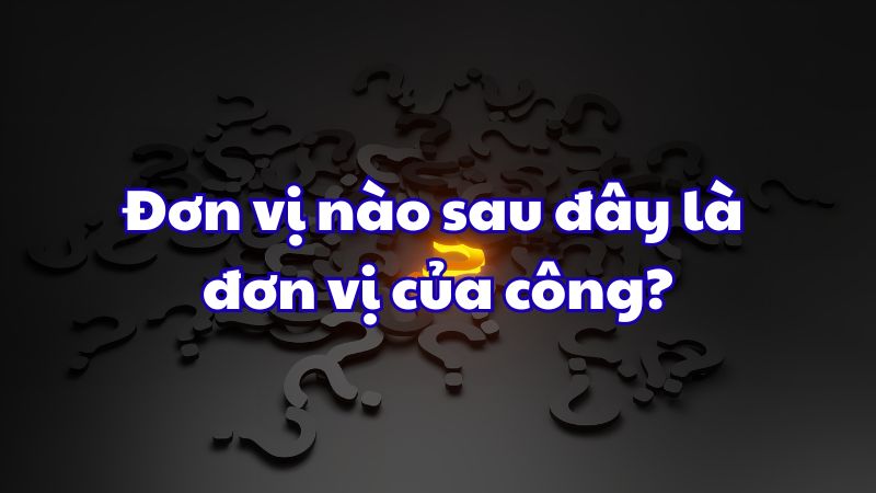 Đơn vị nào sau đây là đơn vị của công?