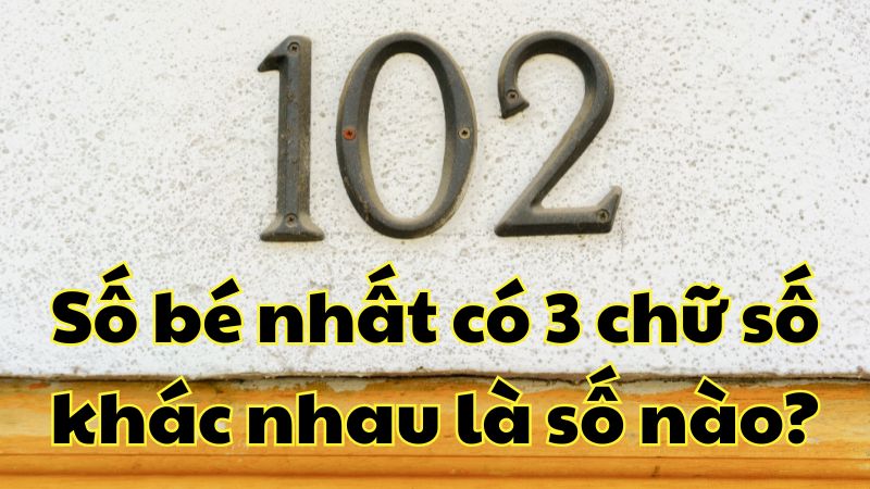 Số bé nhất có 3 chữ số khác nhau là bao nhiêu?